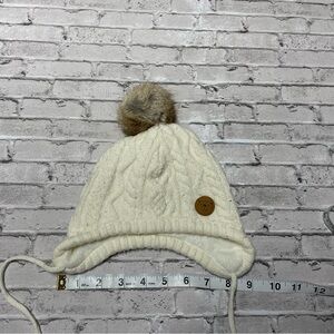 Cozy Cream Knit Pom-Pom Hat for Kids